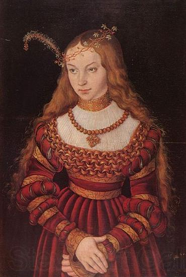 Lucas Cranach the Elder Portrat der Prinzessin Sibylle von Cleve als Braut France oil painting art